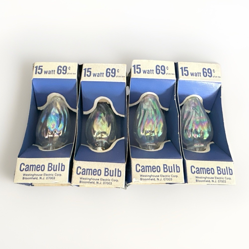 Lot Of 4 Westinghouse Electric Cameo‎ Bulb 15 Watt Vintage NOS